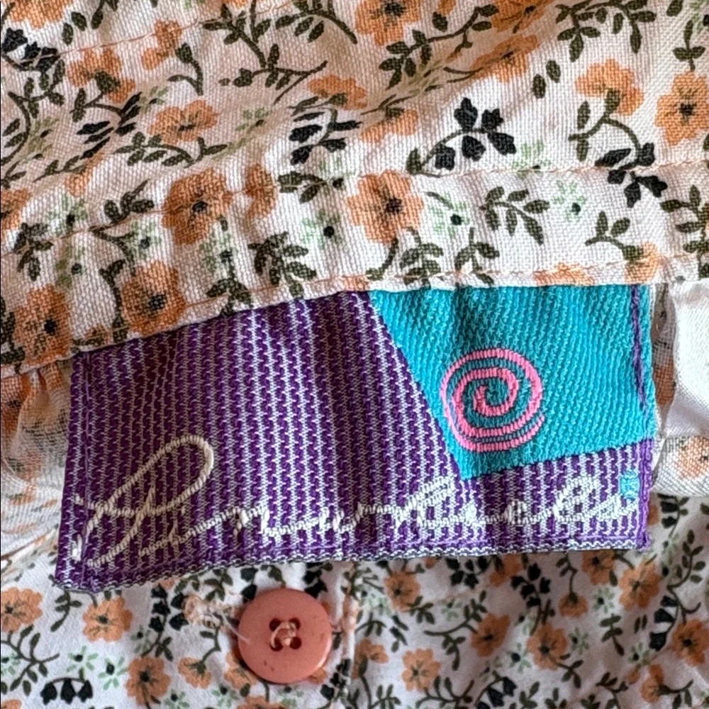 Pinwheels Floral Boho Festival Button-Down Skirt Cotton Vintage women 2 junior 7 - Picture 10 of 12